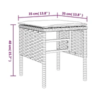 vidaXL Patio Footstools with Cushions 4 pcs Gray Poly Rattan