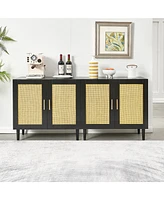 Streamdale Furniture Modern Sideboard Cabinet with Unique Rattan Doors