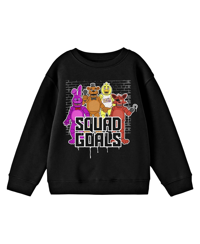 Bioworld Boys Five Nights at Freddy's Squad Goals Black Long Sleeve Shirt