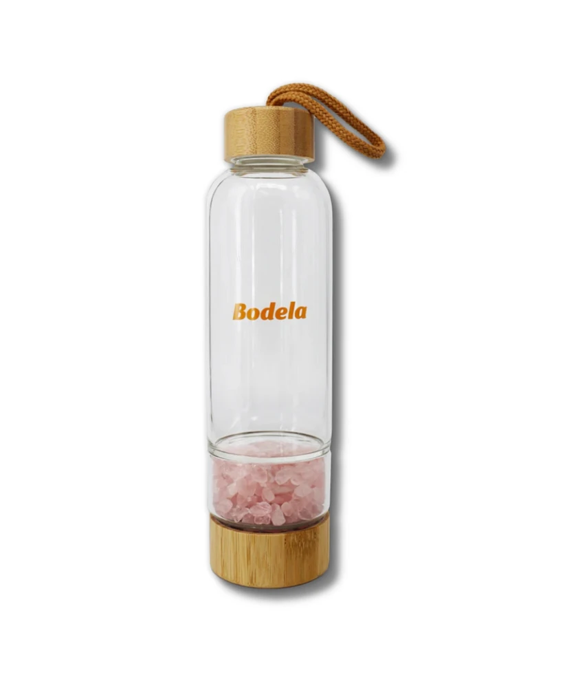 Bodela Rose Quartz Glass Water Bottle