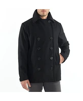 Alpine Swiss Men's Mason Wool Blend Pea Coat Jacket Double Breasted Dress