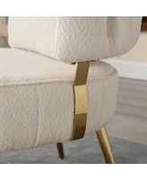 Streamdale Furniture Mid-Century Modern Upholstered Accent Chair with Golden Metal Legs