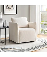 Upholstered Vanessa Swivel Barrel Chair Used Multiple Scenarios