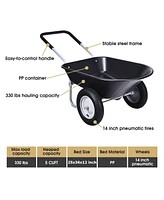 Costway 2 Tire Wheelbarrow Cart Heavy-duty Dolly Utility Cart