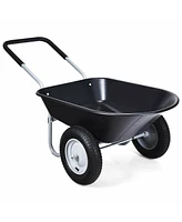 Costway 2 Tire Wheelbarrow Cart Heavy-duty Dolly Utility Cart