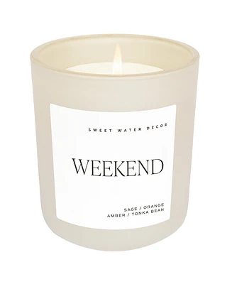 Sweet Water Decor Weekend Soy Candle - Tan Matte Jar - 15 oz