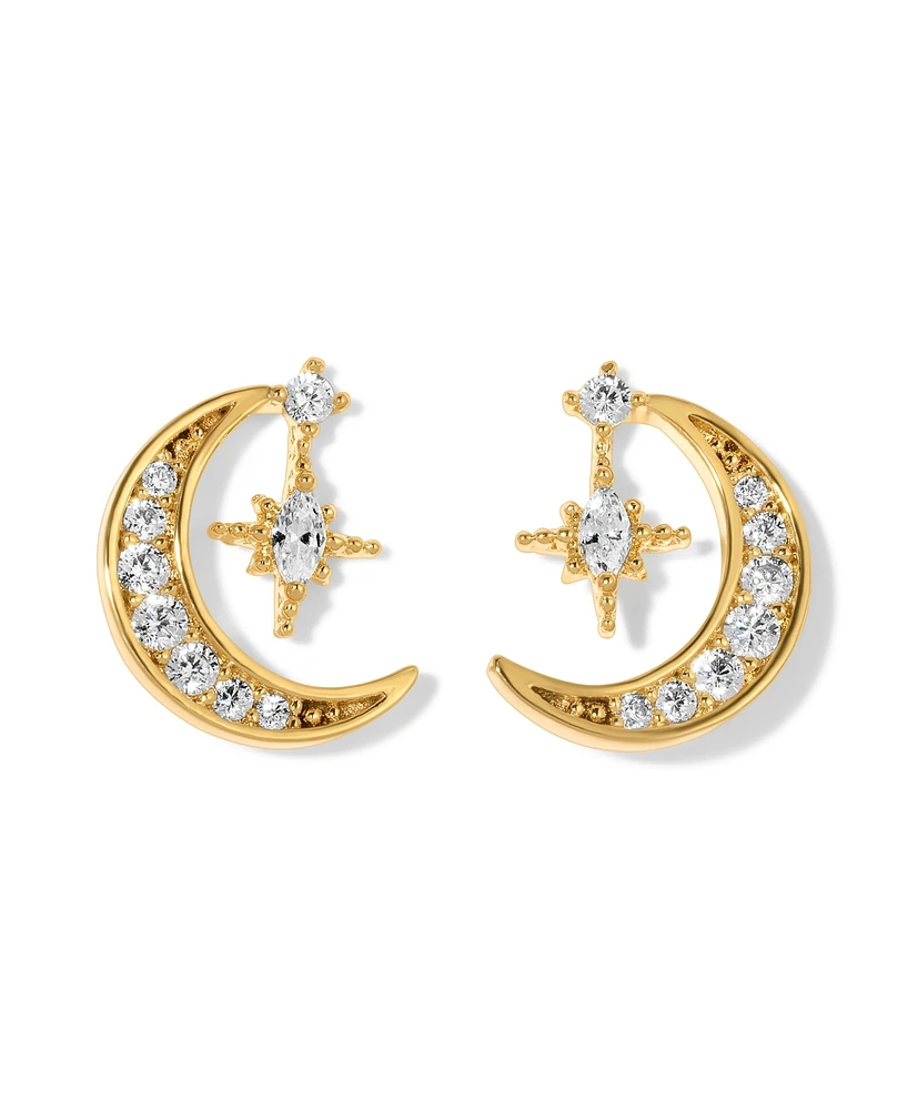 Girls Crew Crystal Stargazer Moon Earrings