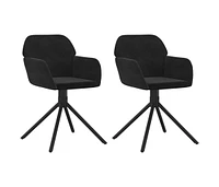 vidaXL Swivel Dining Chairs 2 pcs Black Velvet