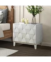 Hulala Home Ethel Contemporary 2 - Drawer Nightstand with Solid Wood Legs