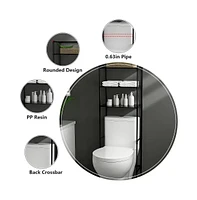 Givimo Over The Toilet Storage Shelf Space Saving 3-Tier Bathroom Organizer Black Finish