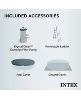 Intex 15ft x 48in Prism Above Ground Swimming Pool Set with Ladder and Cover