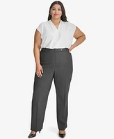 Calvin Klein Plus Pinstriped Straight-Leg Pants