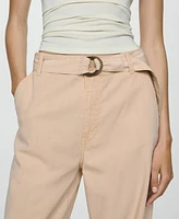 Mango Women's Belt Flowy Pants