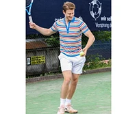 Bellemere Men's Fantasy Stripe Multicolor Tencel Polo Shirt