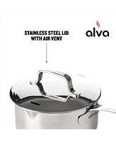 Alva Maestro Stainless Steel Saucepan 2 Qt, 6.3" with Lid for Stainless Steel Cookware Set, Non-Toxic Cookware, Induction Pan, Dishwasher Safe, Stainl