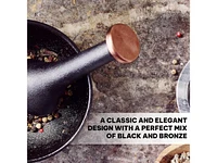 Alva Nori 4" Enameled Cast Iron Mortar and Pestle - 2-Cup Capacity with Textured Interior - Pfas-Free Heavy-Duty Spice Grinder