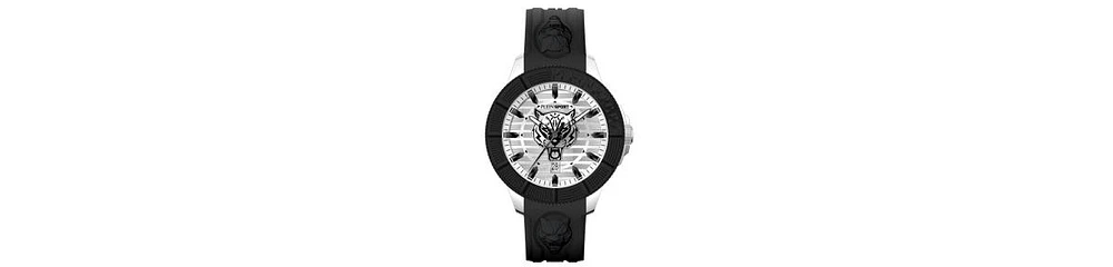 Plein Sport Men's City Rush 3 Hand Date Quartz Silicone Strap 45mm