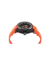 Plein Sport Men's Tiger Power 3 Hand Date Quartz Orange Silicone Strap 45mm