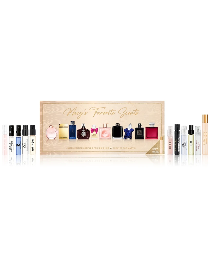 11-Pc. Macy's Favorite Scents Fragrance Sampler For Him & Her, Created for Macy's