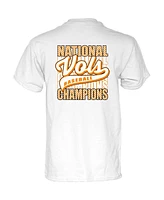 Blue 84 Men's and Women's White Tennessee Volunteers 2024 Ncaa Baseball College World Series Champions Check T-Shirt