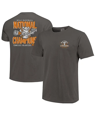 Image One Men's Graphite Tennessee Volunteers 2024 Ncaa Baseball College World Series Champions Comfort Colors T-Shirt