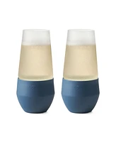 Rabbit Freezable Champagne Glasses, Set of 2, Slate