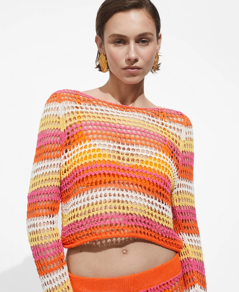 Mango Women's Combined Crochet Sweater