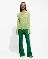 Mango Women's Flowy Textured Blouse