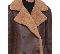 Avec Les Filles Women's Faux-Shearling Longline Coat