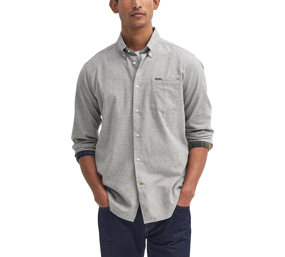 Barbour Men's Turner Tailored-Fit Micro-Houndstooth Button-Down Shirt