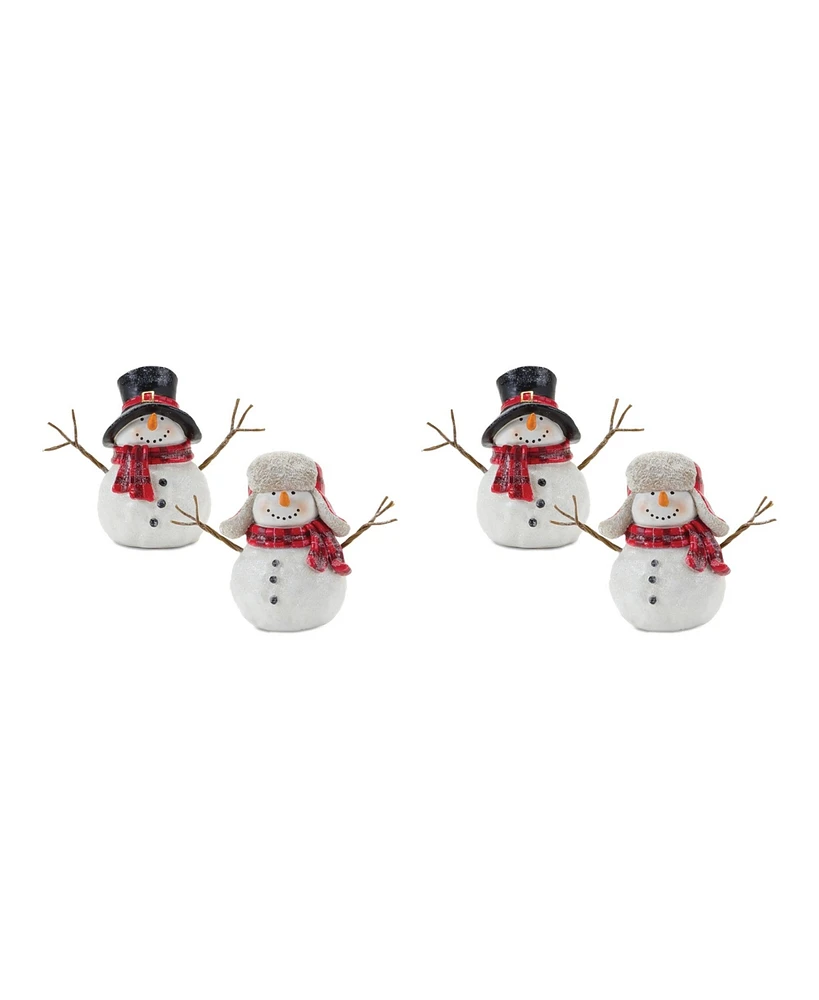 Slickblue Snowman With Scarf Figurine (Set of 4)