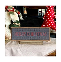 Slickblue Ornate Metal Merry Christmas Sign For Holiday Decor