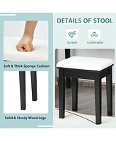 Sugift Vanity Table Set with Lighted Mirror for Bedroom and Dressing Room