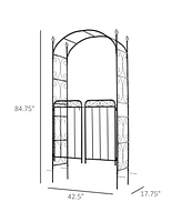 Multipurpose Wedding Arch and Garden Gate with Trellises and Lockable Gate