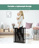Slickblue Kids 6 Panel Wall-mount Adjustable Baby Safe Metal Fence Barrier