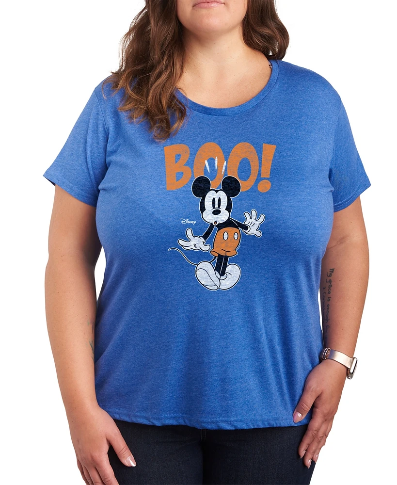 Hybrid Apparel Trendy Mickey Mouse Boo Halloween Plus Graphic T-shirt