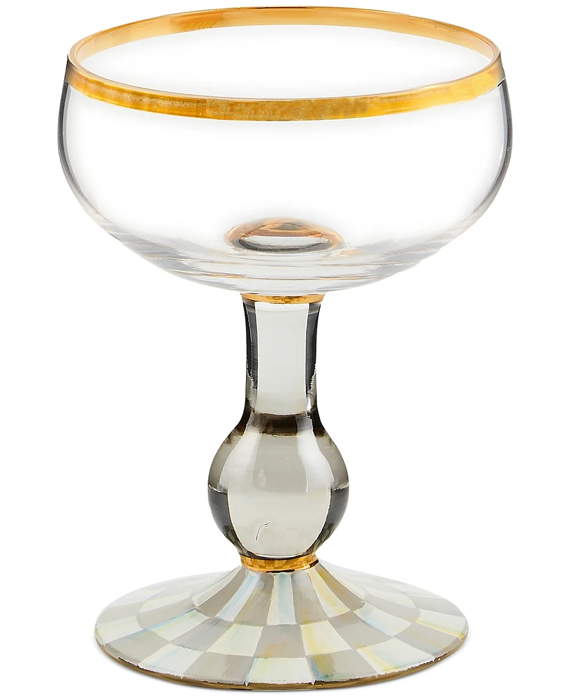 Mackenzie-Childs Sterling Check Coupe Glass