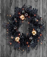 National Tree Company Chic Eek Black & Gold Wreath, 24 Inches