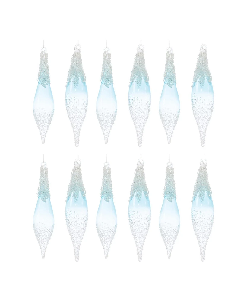 Slickblue Beaded Glass Drop Ornament (Set of 12)