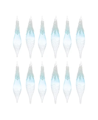 Slickblue Beaded Glass Drop Ornament (Set of 12)