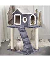 Sugift 36 Inch Tower Condo Scratching Posts Ladder Cat Tree