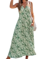 Cupshe Women's Ditsy Floral Halterneck Maxi Beach Dress