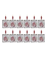 Slickblue Glass Winter Wishes Barn Ornament (Set of 12)