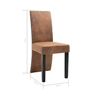 vidaXL Dining Chairs 4 pcs Brown Faux Suede Leather