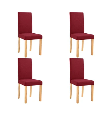 vidaXL Dining Chairs pcs Wine Red Fabric