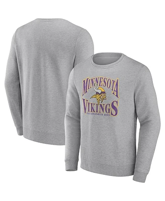 Fanatics Men's Heathered Gray Minnesota Vikings Playability Pullover Sweatshirt