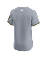 Nike Men's Gray Milwaukee Brewers Road Vapor Premier Elite Patch Jersey