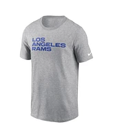 Nike Men's Heather Gray Los Angeles Rams Primetime Wordmark Essential T-Shirt