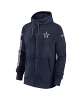 Nike Men's Navy Dallas Cowboys 2024 Sideline Club Full-Zip Hoodie