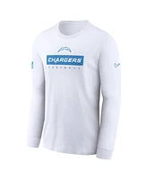 Nike Men's White Los Angeles Chargers Sideline Performance Long Sleeve T-Shirt